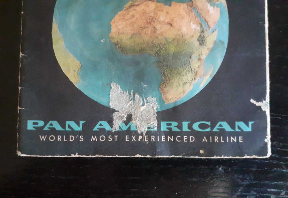 Mapa Pan American Jet age Clipper anos 60 vintage