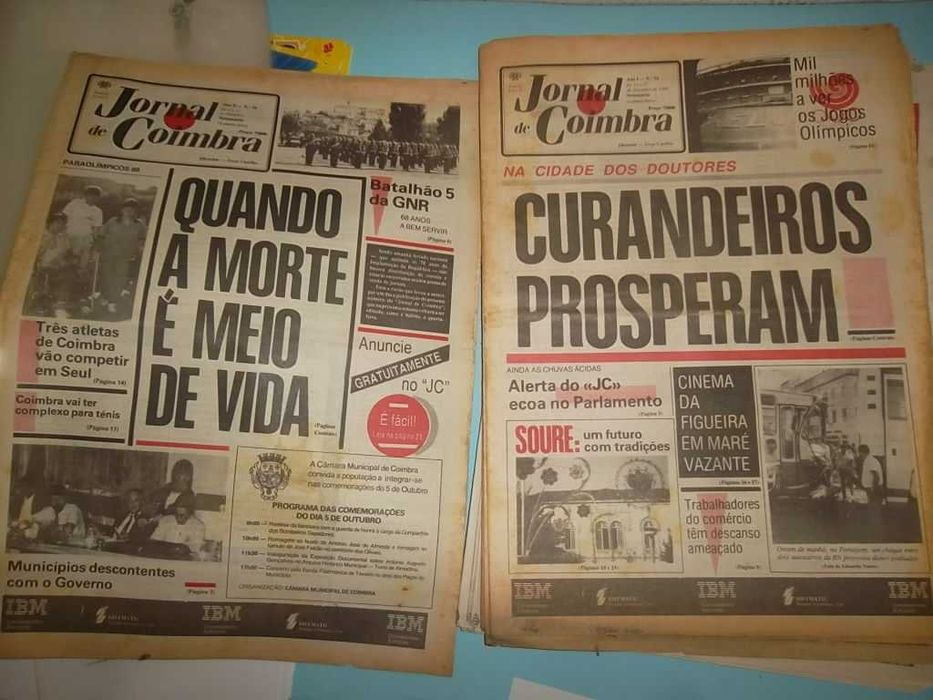 Jornal de Coimbra - 75 exemplares dos anos 80 e 90