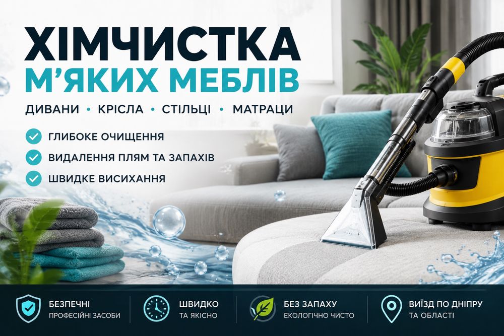 Хімчистка мʼяких меблів | Дніпро