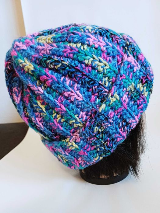 luźna czapka beanie, 25% wełna