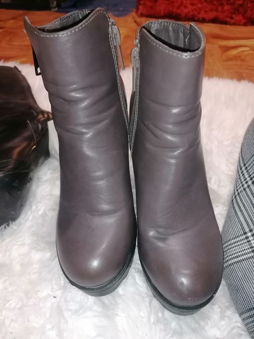 buty botki  trzewiki   36 37,5  czarne + kratke + brąż 3pary !