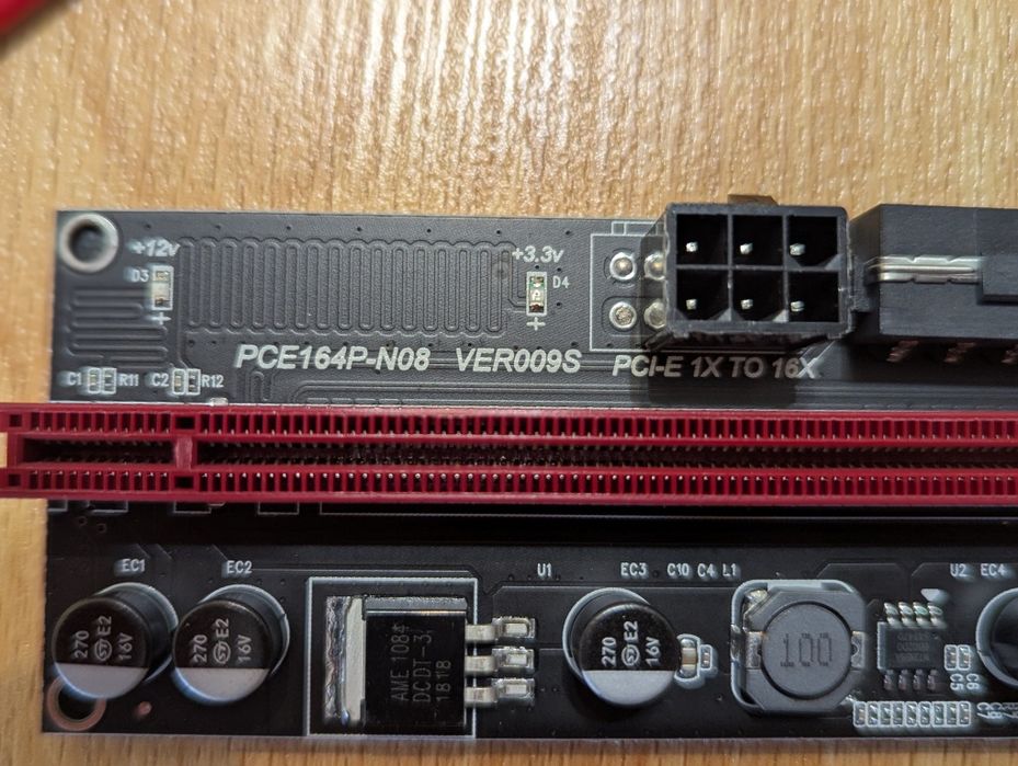 Райзер VER009S PCI-E x1 to 16x