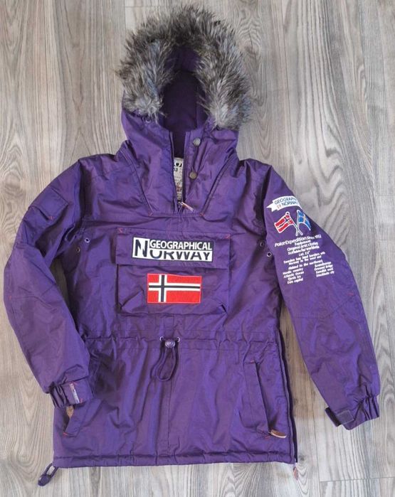 Kurtka zimowa narciarska fioletowa Geographical Norway rozmiar S