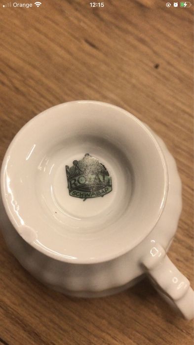 3 filiżanki ze spodkami ROYAL porcelana Schwabap