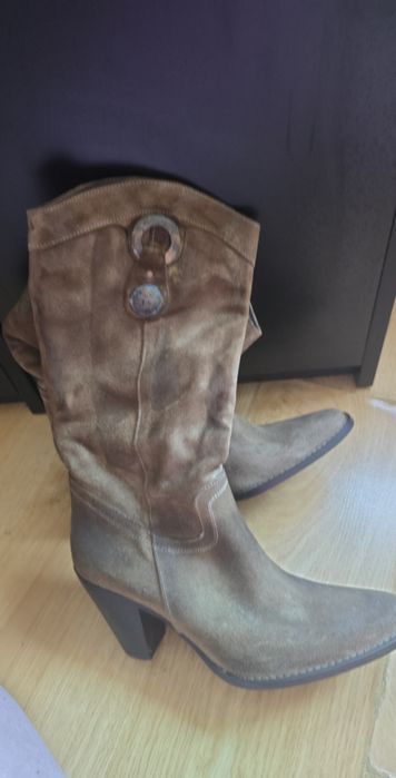 Kowbojki ze skóry naturalnej Włoskie 41