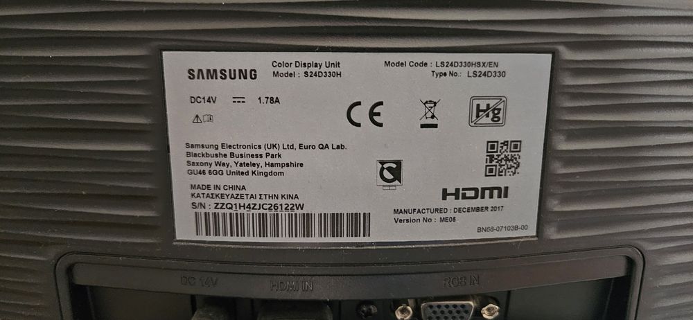 Monitor Samsung S24D330H 24 cale