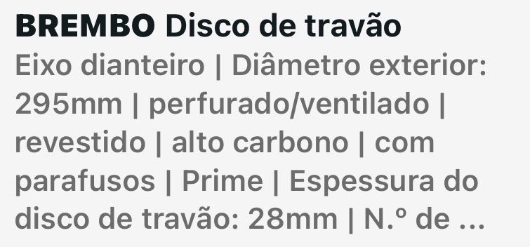 Disco de travao Brembo