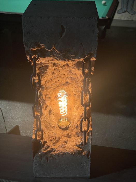 Loft Лофт індустріальна бетонна настільна лампа світильник едісона