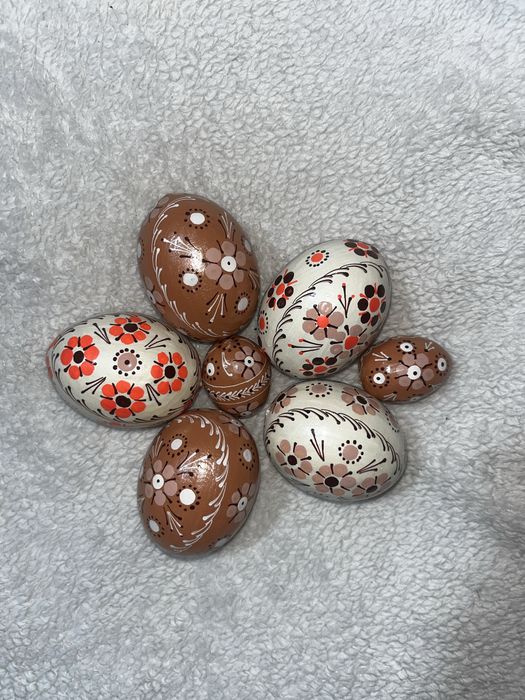 Писанки деревяні з квіточками авторські