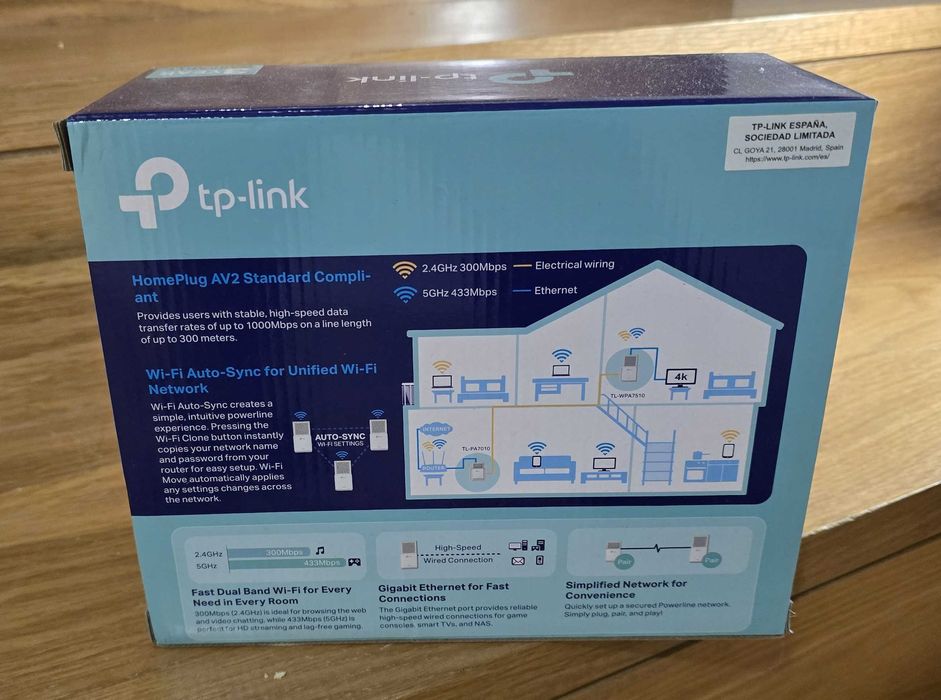 Kit TP-Link TL-WPA7510 Powerline (WiFi + Ethernet)