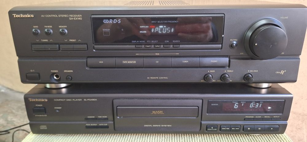 Wieża zestaw technics amplituner sa-ex140 190W i cd sl-pg480A