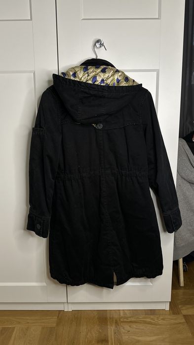 Czarna parka na wiosnę z kapturem, Debenhams, S / 15 lat