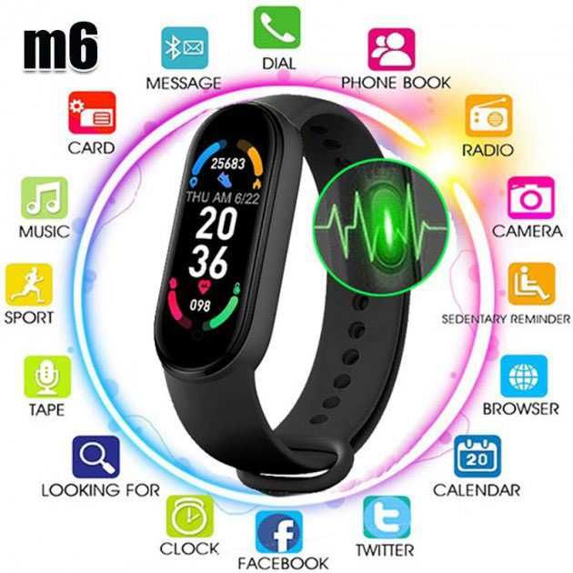 Фитнес браслет FitPro Smart Band M6 смарт часы, пульсоксиметр, пульс