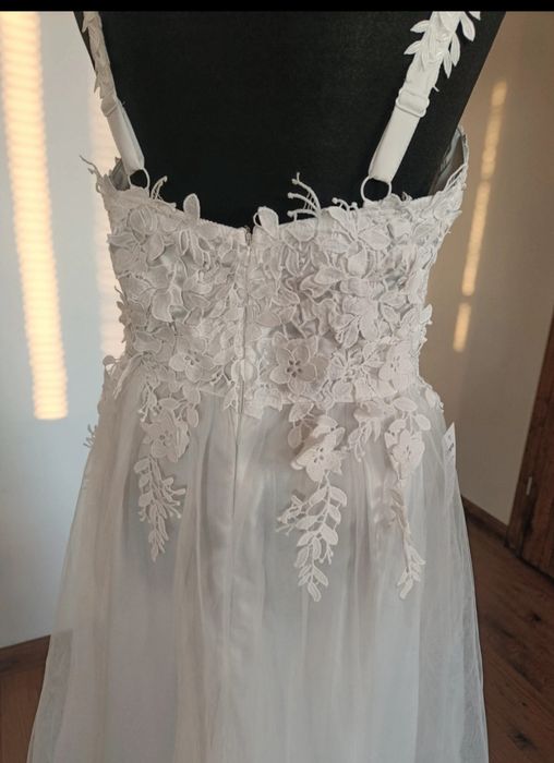 Suknia ślubna 48 4XL Bonprix biała