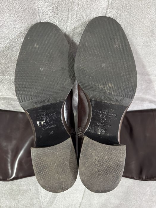 Truman's Handmade Leather High Boots Heel Brown 38 skórzane wysokie kozaki na obcasie