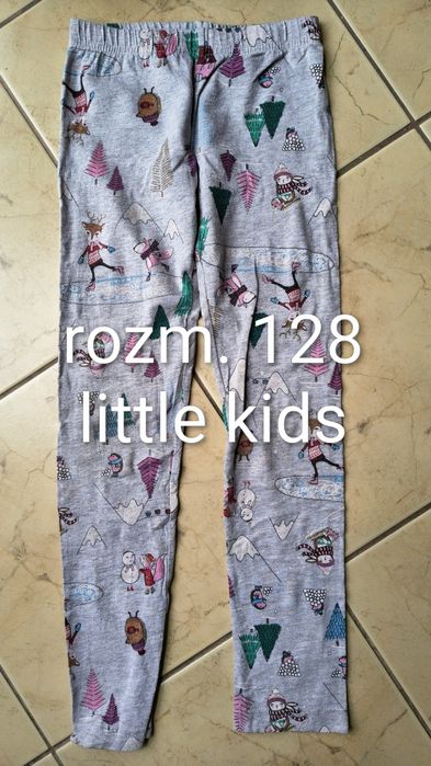 Szare legginsy z zimowym nadrukiem little kids rozm. 128