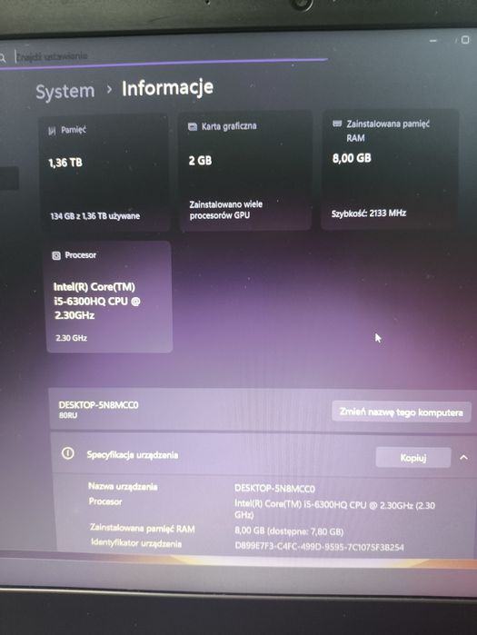 Laptop Lenovo IdeaPad 700 15"