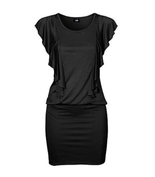 Sukienka H&M by Night 34 XS Czarna Falbanki