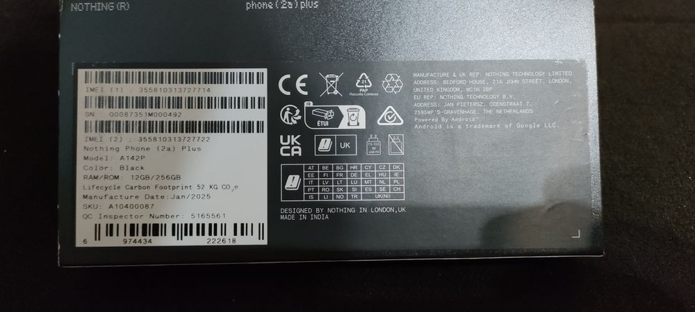 Nothing phone 2a plus  12/256 black