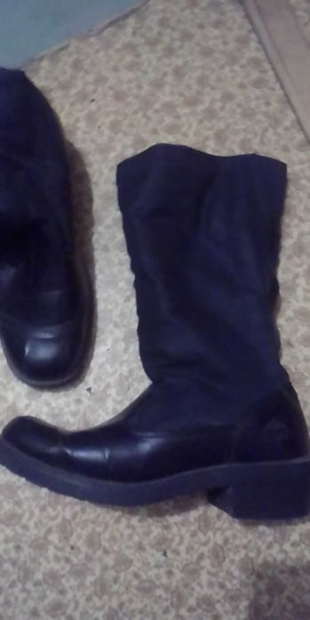 Дівочі чорні чоботи до колін на змійці 39-41