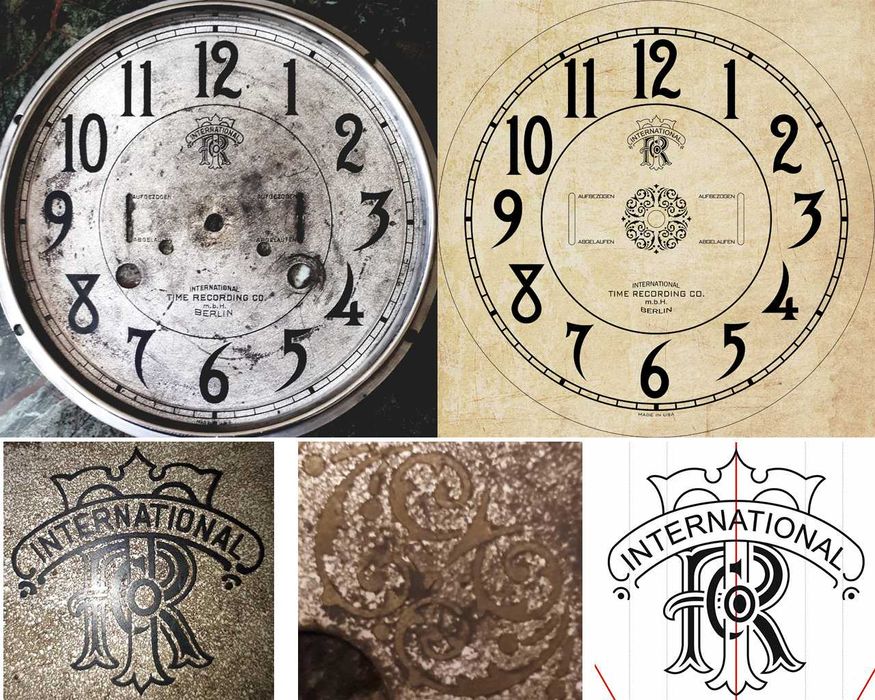 Циферблат настенных старинных часов - 2