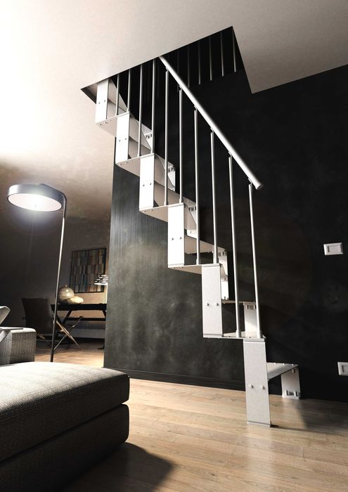 Nowość! Nowoczesne włoskie, mini schody wewnętrzne, stalowe T20