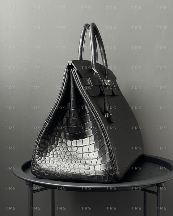 Сумка HERMES Birkin 40 Black Matte Porosus Crocodile