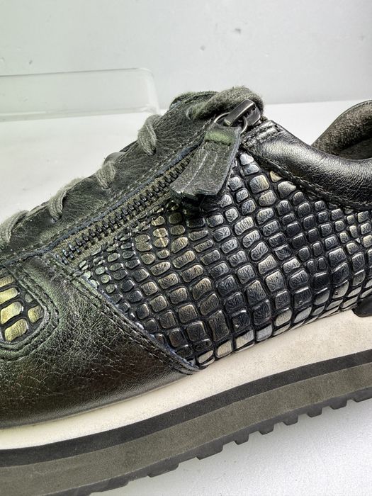 Sneakersy skórzane zielone Gabor r.40 styl casual komfortowe