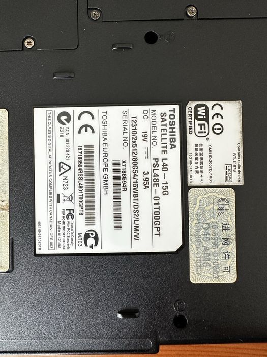 Computador toshiba L40 15g