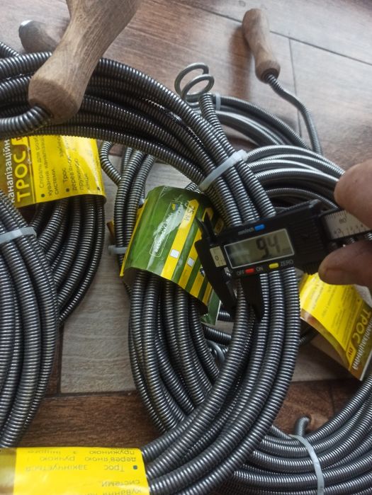 Трос канализационный д.9мм,сталь 70 пружинная.Разные размеры.