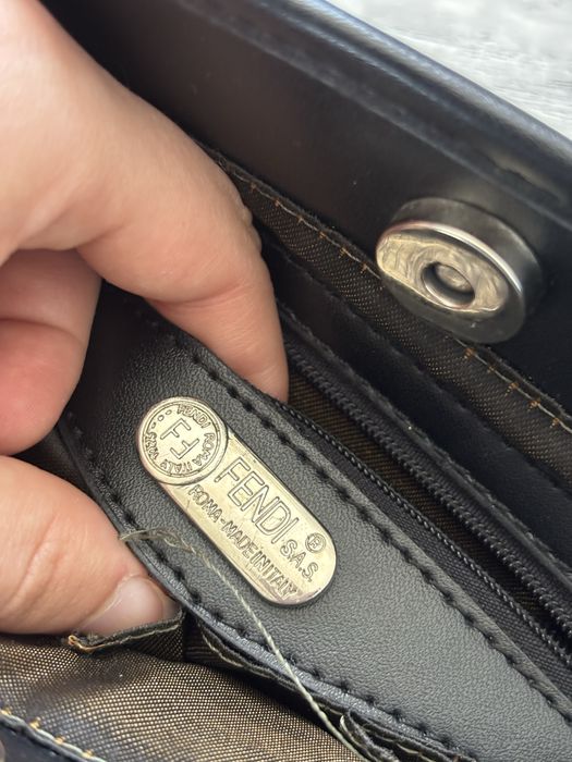 Piękna torebka Fendi Płótno i Skóra