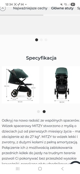 Wozek spacerowy Kinderkraft MITZY