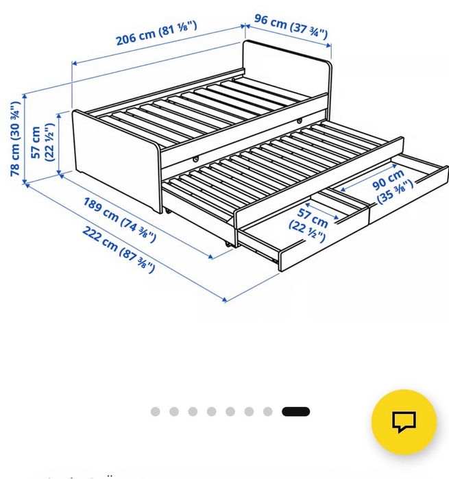 Cama solteiro, com arrumação
