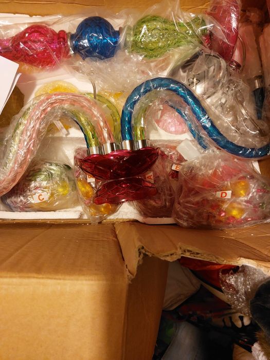 Lustro colorido com 6 bracos estilo oriental