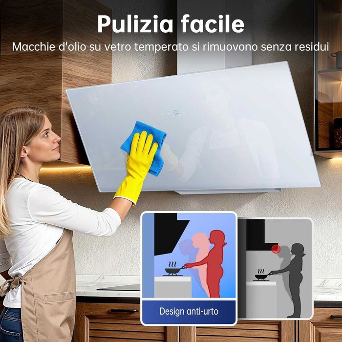 Okap kuchenny SNDOAS 90 cm, biały