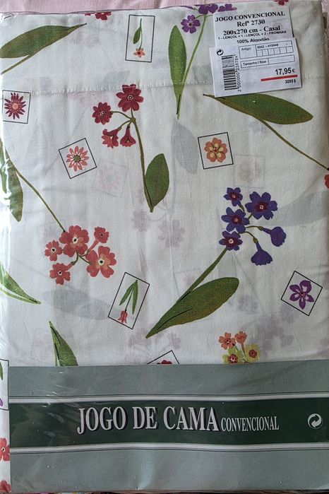 Conjunto lençóis casal estampado