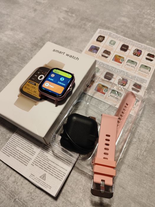 Nowy Smartwatch Różówy, rozmowy, kalkulator, krokomierz, budzik, itd