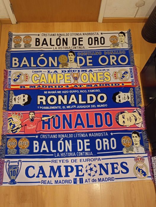 Cachecol de vários jogadores e conquistas Ronaldo, Messi, Mourinho etc