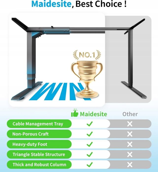 Stelaż / stół / biurko elektryczne maidesite t2 pro plus 125kg udzwigu