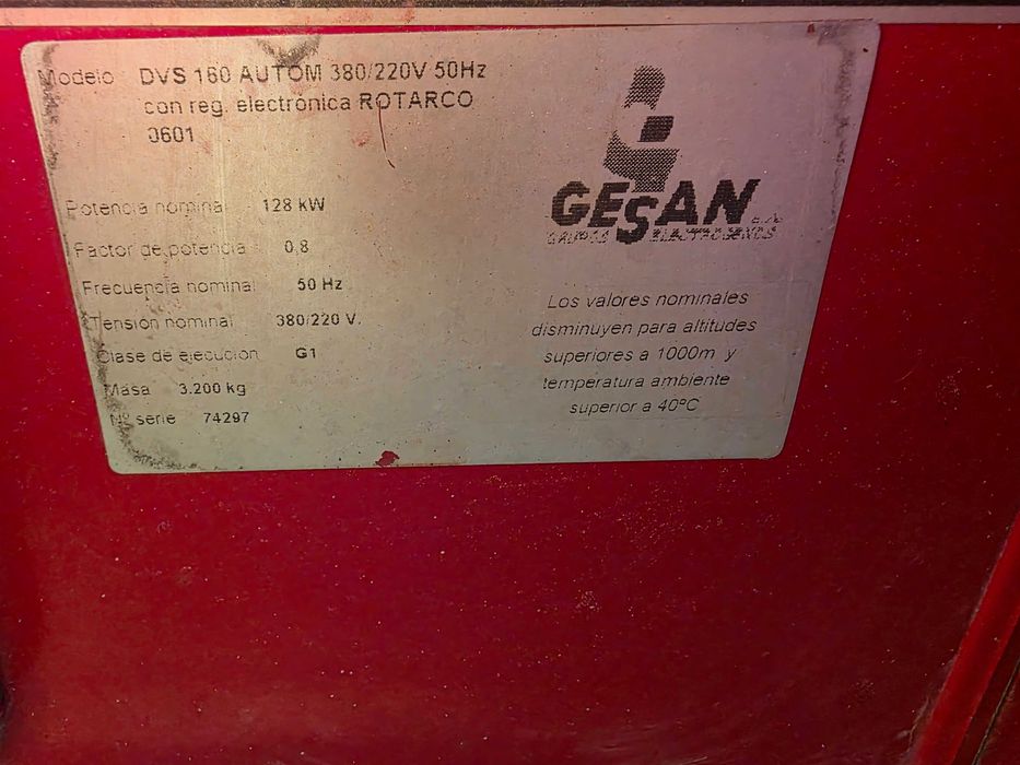 Gerador Volvo Penta 160kVA 230V/400V 50Hz (Valor Fixo)