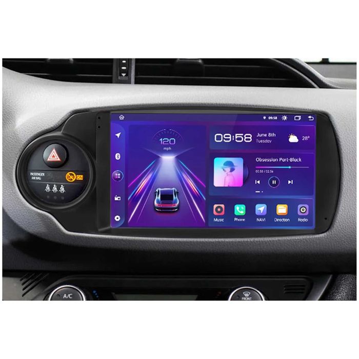 Autorrádio Android Toyota Yaris 2012-2017 | CarPlay & Android Auto Sem Fios | GPS | NOVO