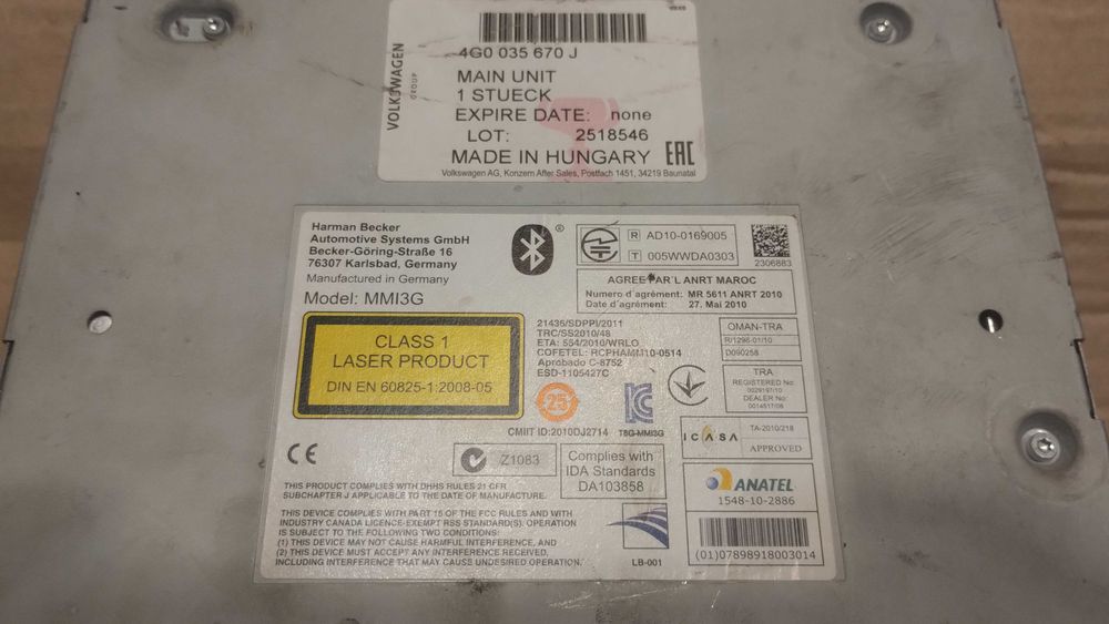 Radio Nawigacja Czytnik Sim SD Multimedia Audi A6 C7 4G A7 MMI 3G
