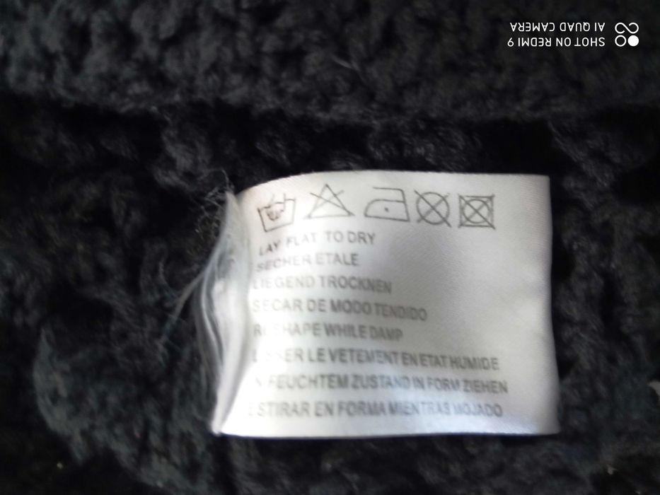 MIXIN ręcznie robione bolerko szydełko M L czarny cotton