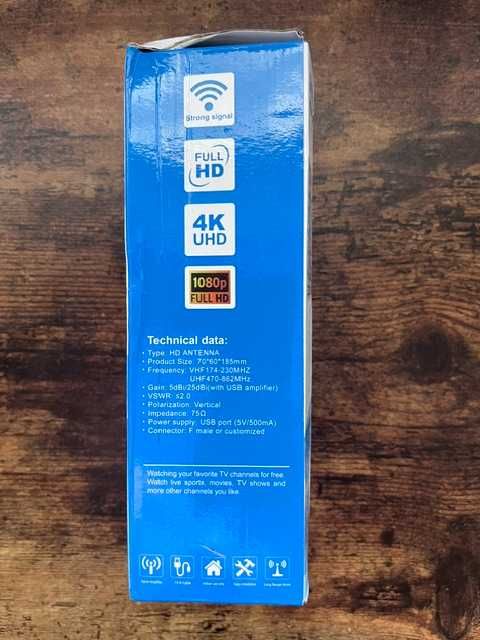 Antena TV 4K dalekiego zasięgu