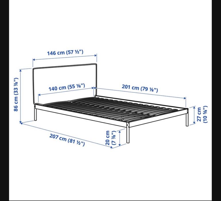 Cama de casal IKEA + colchão incluído