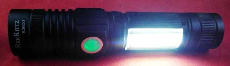Latarka Rehkittz S2600 Ładowana 2500mah 18650 2x Led zoom + Cob Magnes