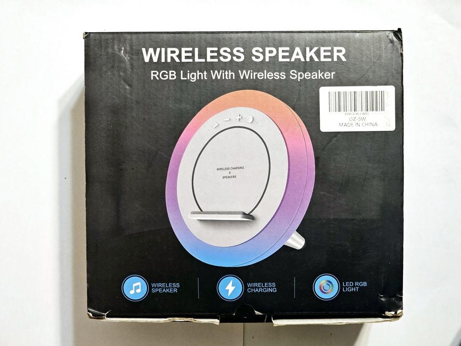 Безпровідна зарядка з блютуз-колонкою та RGB нічником