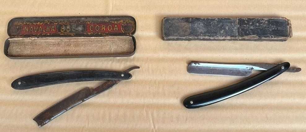 Navalhas da barba antigas obsuletas
