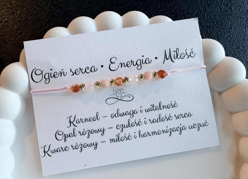 Ogień. Energia. Miłość. Kamienie naturalne. Bransoletka handmade
