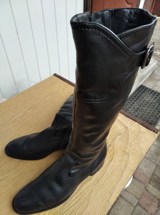 сапоги шкіряні сапожки високі 42 розмір